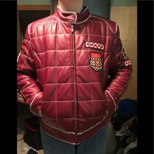 genuine Leather bikers racing jacket high quality